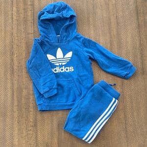 Adidas Kids Blue Tracksuit with White Logo